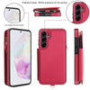 For Samsung Galaxy A35 5G Double Flap Zipper RFID Leather Phone Case with Short Lanyard(Red)