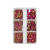 Nail Art 6 Grid Pointed Bottom Diamond Nail Jewelry, Specification: 05 Purple Red