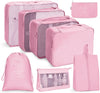 8 In 1 Cosmetic Bag Travel Storage Bag Set Folding Storage Bag(Pink)