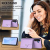 For Samsung Galaxy M16 5G / F16 5G Button Card Bag RFID Anti-theft Phone Case(Purple)