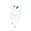 Borofone BN7 PD20W + QC3.0 Dual Ports Travel Charger, EU Plug(White)