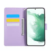 For Samsung Galaxy S22+ 5G Rose Flower Embossed 3-Card Slots Leather Phone Case(Purple)