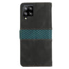 For Samsung Galaxy A42 / M42 5G Grid Stitching Leather Phone Case with Lanyard(Black)