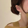 Temperament Ladies Light Luxury Pearl Double Layer Earrings Diamond Earrings, Specification:EH1562