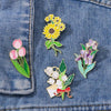 CZ0976-1 Cartoon Plant Flower Alloy Enamel Badge Garden Style Sunflower Clothing Bag Brooch Ornament