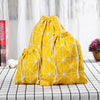 Cotton Linen Drawstring Pocket Sundries Storage Bag, Specification: Small+Medium+Large(Yellow Chessboard)