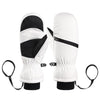 Winter Padded Ski Gloves Outdoor Windproof Warm Sports Gloves, Size: L(White)