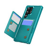 For Samsung Galaxy S24 Ultra 5G Horizontal Flip Card Bag Holder Leather Phone Case(Cyan Green)