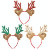Christmas Deer Antler Plush Headband Festival Party Makeup Props(Green)