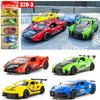 320-3 4pcs/set 1:60 Alloy Car Toy 3 Open Doors Back Force Sports Car Model