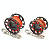 KEEP DIVING Aviation Sluminum Reel Double Hook Diving Buoy Rope Release Device, Color: 15m Black