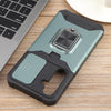 For Samsung Galaxy S24 FE 5G Camera Shield Card Slot PC Hybrid TPU Phone Case(Dark Green)