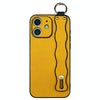 For iPhone 12 Wavy Wristband Bracket TPU Phone Case(Yellow)