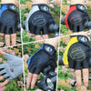 YIZIMI Anti-shock Half-finger Gloves Cycling Silicone Short Finger Gloves, Size: S(Black Red)