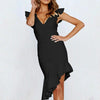 Sleeveless Ruffled Slim Backless Sexy Dress, Size: XXL(Yellow)