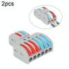 2pcs SPL-62 2 In 6 Out Colorful Quick Line Terminal Multi-Function Dismantling Wire Connection Terminal