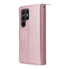 For Samsung Galaxy S24 Ultra 5G Nine-card Slots Zipper Wallet Bag Leather Phone Case(Rose Gold)