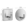 2pcs Stainless Steel Hooks Kitchen Bathroom Storage Behind Door Hooks With Adhesive, Style: Square Silver