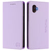 For Samsung Galaxy XCover 6 Pro RC01 Dual-Folded Magnetic Suction RFID Leather Phone Case(Light Purple)