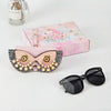 Cute Quirky PU Sunglasses Case Portable Glasses Bag with Hanging Buckle, Color: Pearl Sakura Pink