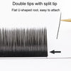 XINUO 10rows /Box Single Flat Hair Eyelash Extensions Double Tip Soft Matte False Eye Liners, Model: 0.20 C Curved(12mm)