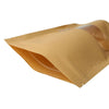 50 PCS Zipper Self Sealing Kraft Paper Bag with Window Stand Up for Gifts/Food/Candy/Tea/Party/Wedding Gifts, Bag Size:9x14+3cm(Transparent)