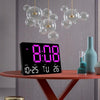 Large Display Led Digital Clock 5 Modes Brightness Adjustable Temperature Mute Electronic Clock(Orange Red Double Color)