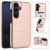For Samsung Galaxy S25+ 5G Tri-fold Holder Leather Phone Case with Card Slot(Rose Gold)