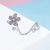 S925 Sterling Silver Beautiful Flowers DIY Bracelet Accessories, Color:Silver