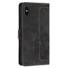 For iPhone XS Max Tulips Embossed Leather Phone Case with Lanyard(Black)