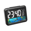 Color Screen Children Electronic Alarm Clock LCD Bedside Alarm Clock(Black Whale)