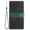 For iPhone SE 2024 Grid Stitching Leather Phone Case with Lanyard(Black)
