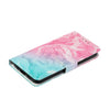 For Samsung Galaxy S25 Ultra 5G Colored Drawing Marble Pattern Leather Phone Case(Pink Green Marble)