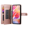 For Samsung Galaxy A26 5G Nine Card-slot Zipper Wallet Bag Leather Phone Case(Pink)