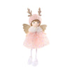Christmas Tree Pendant Beaded Saree Angel Girl Hanging Decoration Children Cute Doll Gift(Pink)