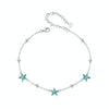 S925 Sterling Silver Platinum-plated Starfish Anklet Foot Ornament(SCT026)