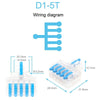 5pcs D1-5T Push Type Mini Wire Connection Splitter Quick Connect Terminal Block(Blue)