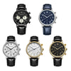 Ochstin 5081A Multifunctional Luminous Waterproof Leather Strap Quartz Watch(Gold+Black+Black)