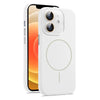 For iPhone 12 AG Fine Hole Liquid Silicone MagSafe Magnetic Phone Case(White)