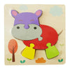 3 PCS Early Childhood Education Wooden Three-Dimensional Jigsaw Puzzle Toy(Y-Cattle)