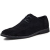 British Style Casual Shoes Suede Oxford Leather Men Shoes, Size:43(Black)