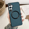 For Samsung Galaxy S25+ 5G Magsafe Magnetic Ring Cloth Texture Phone Case(Blue)