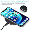 10W QI Plaid Pattern Round Metal Wireless Charger (Black)
