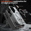 For Samsung Galaxy S23 FE 5G Shield Hollow Frame Holder MagSafe Phone Case(Grey)