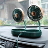 F303 Car USB Fan Car Shake Head Fan(Double Head Gold)