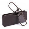 TR90 Pince-nez Reading Glasses Presbyopic Glasses with Portable Box, Degree:+2.50D(Brown)
