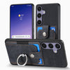 For Samsung Galaxy S25 5G Retro Skin-feel Ring Card Wallet Phone Case(Black)