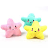 3 Plush Starfish Squeaky Dog Toys - Yellow - 13cm