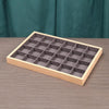 Bamboo Wood Jewelry Display Pallet Jewelry Storage Display Tray, Style: 24 Grid Tray