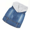 Retro Denim Dog Vest with Hood, Size M